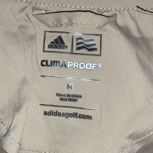 NWOT! Adidas Clima Proof Men’s Wind Jacket 1/2 zip. Beige with black trim.Medium - Picture 3 of 6